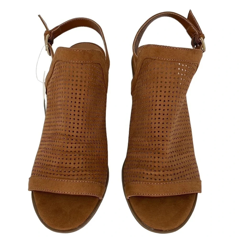 a.n.a Heels Shoes Sandals NWT Madelyn Mesh Cognac Brown Size 9.5 - Picture 5 of 14